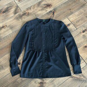 J Crew Bib Front sheer blouse | Size 0